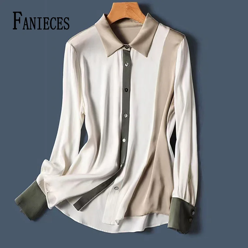 FANIECES 블라우스 Рубашка Femme OL Daily Blusas Mujer De Moda Camisas De Mujer Button Up Shirts & Blouses For Women Blusa Feminina платье рубашка с принтом на завязке и воротником стойкой женщина vero moda