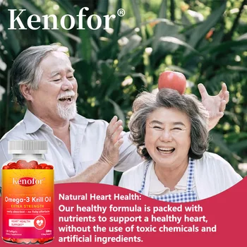 Antarctic Krill Oil Capsules, Omega-3 EPA, DHA, with Astaxanthin for Joint, Brain, Immune and Cardiac Support Diet 2