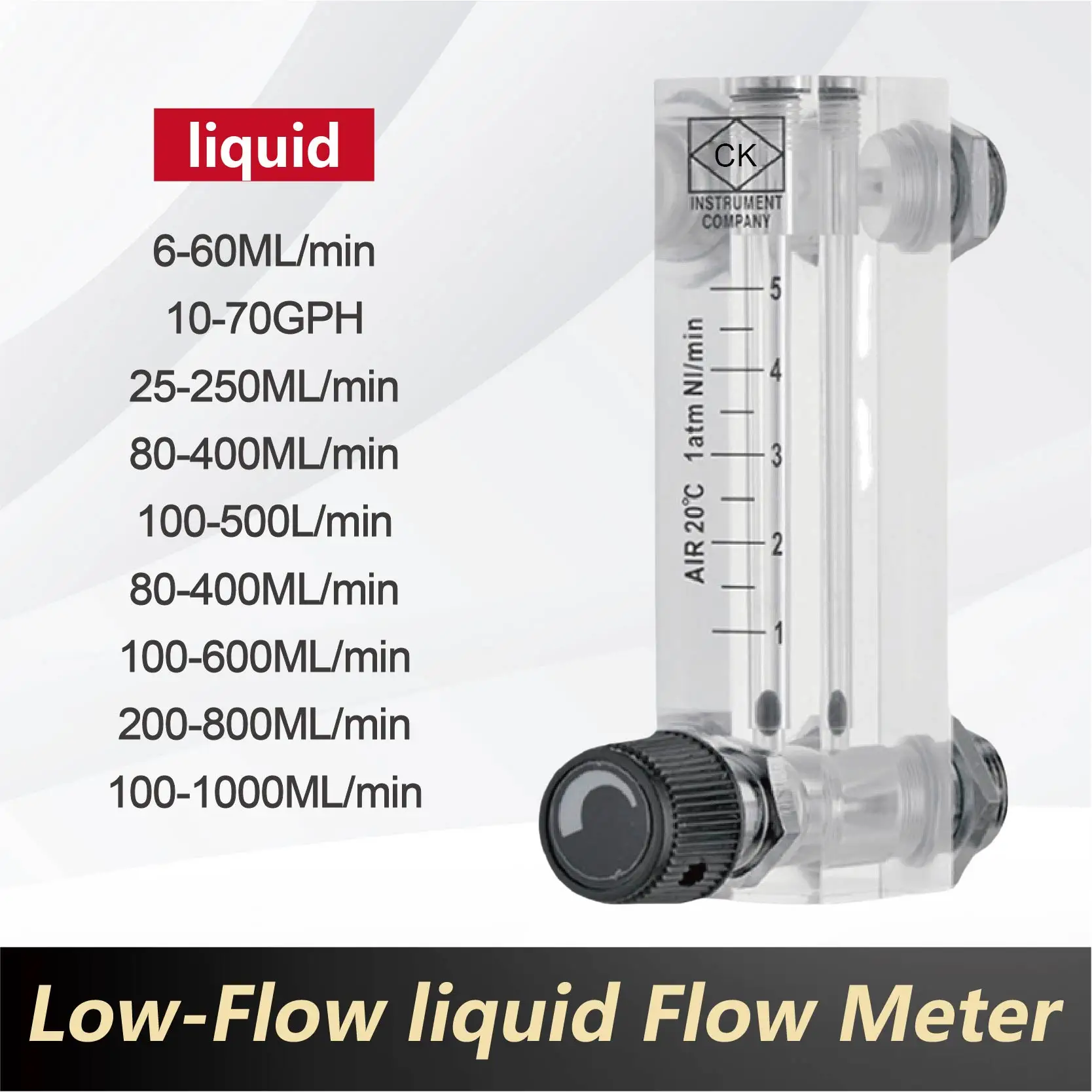 Acryl Rotameter LZM-6T for Liquids and Gases Panel Mounting High Accuracy Low Flow flow meter
