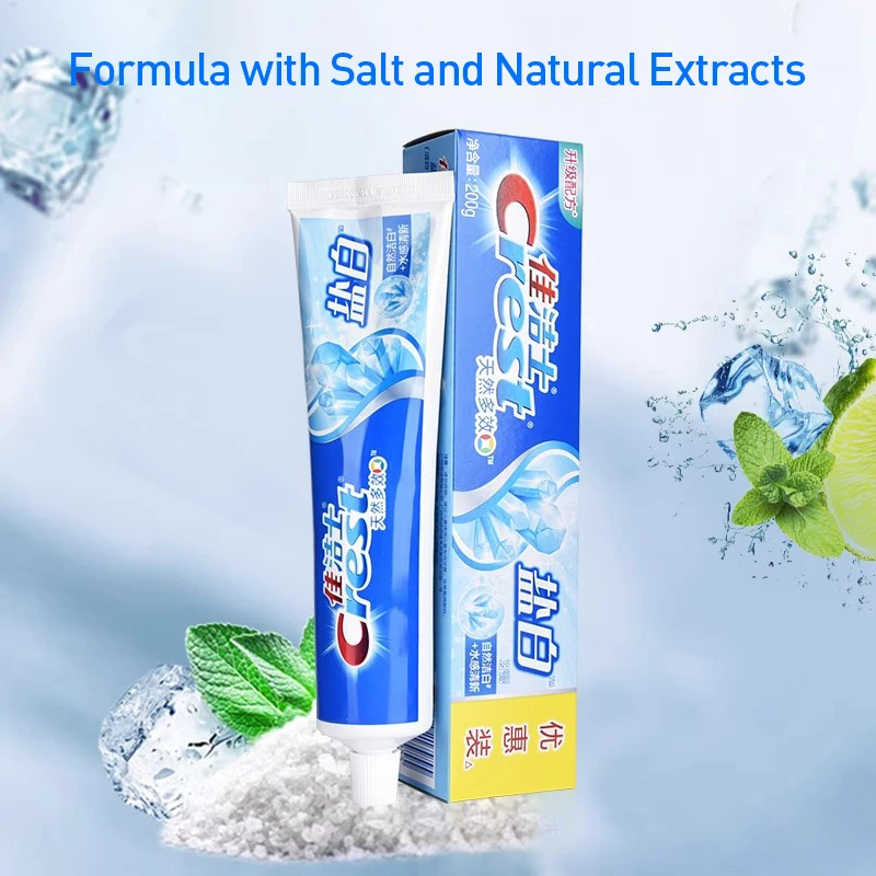 Crest Salt Whitening Toothpaste Adult Teeth Whitening Dental Tooth Paste Oral Hygiene Clean Fresh Breath Mint toothpaste 200g