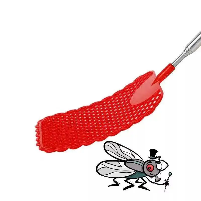 Fly swatter Retractable Plastic Lengthened Iron Reinforced Manual Fly Swatter