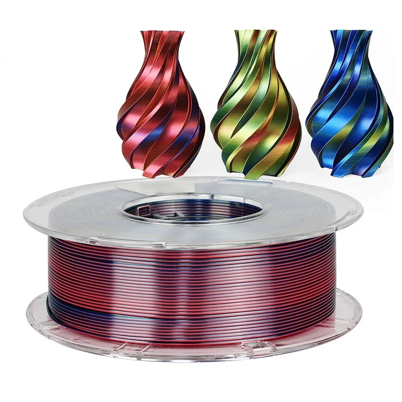 3D Printer Filament PLA 1.75mm 1kg 500g 250gx4 Pack Tricolors Silk Triple Colors 3D Plastic Material