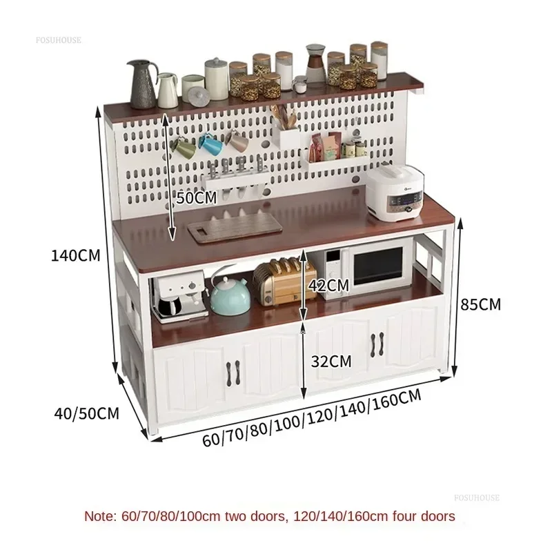 Modern Creative Kitchen Cabinets with Perforated Board Multifunctional Food Preparation Table Integrated Kitchen Storage Cabinet 6