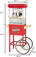 Popper Popcorn Machine with Cart and Stainless-Steel Kettle 2