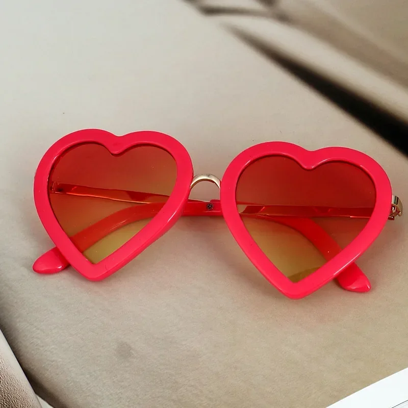 Kids sunglasses children's peach heart sunglasses cartoon heart outdoor round polarized