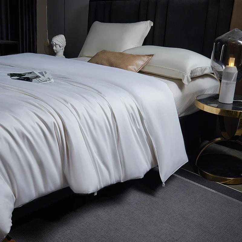 100% Pure Mulberry Silk Comforter Lightweight Cool Summer Use Breathable Cotton Shell Bedroom Bedding 4
