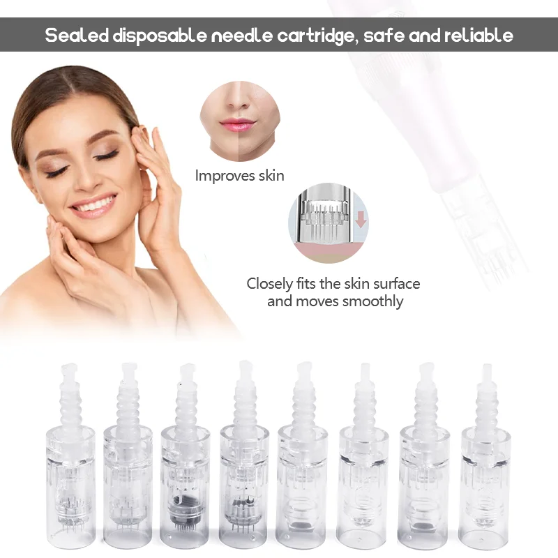 Microneedling Needle Cartridge 10/50Pcs Bayonet Cartridge Replacement N2 M5 M7 E30 24 PIN/36PIN /3D Nano Micro Skin Needle Tip