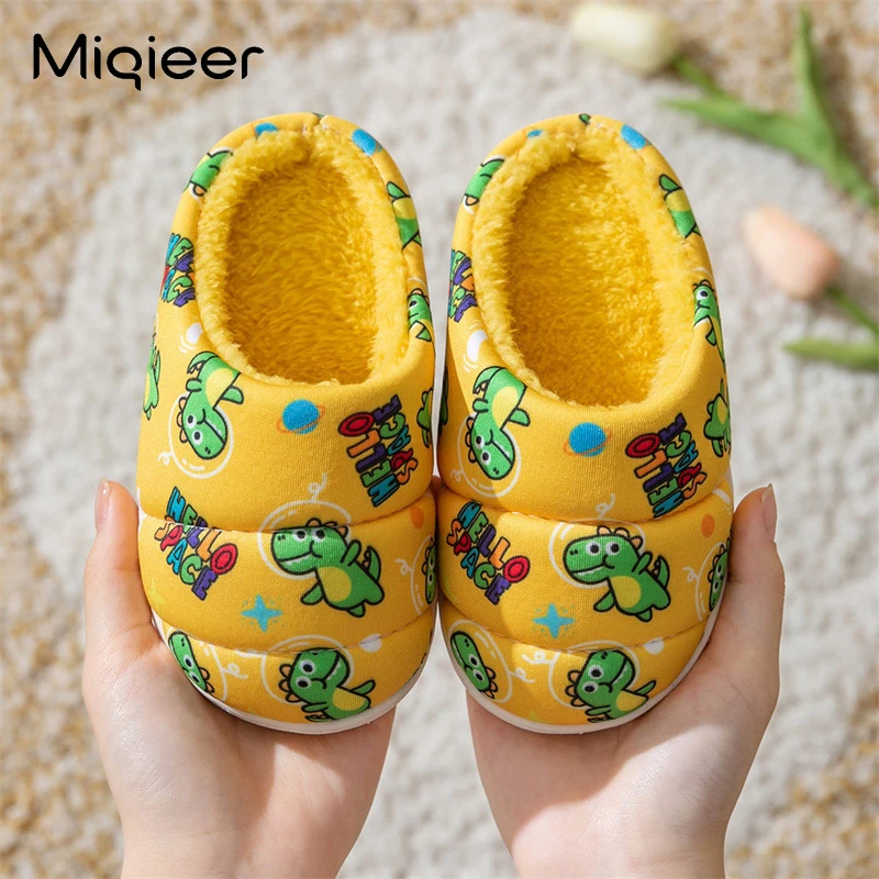 

Children Home Shoes Cashmere Cotton Slippers Kids Print Warm Shoes Boys Girls Slippers Indoor Home Winter Baby Kids Shoes