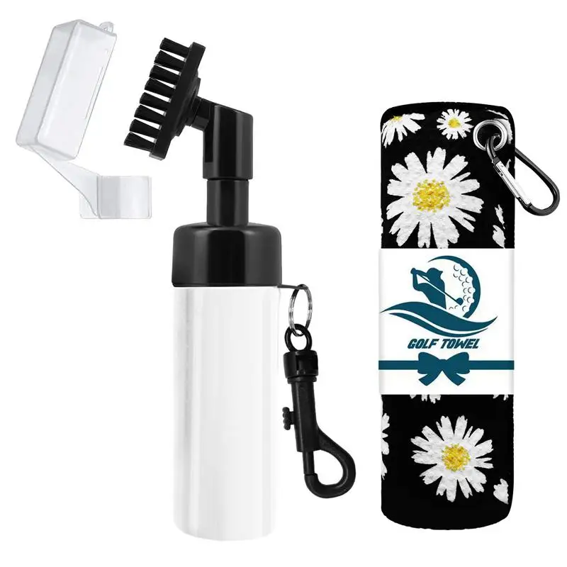 

Полотенце и щетка для гольф-клуба, набор инструментов для очистки воды, портативная щетка для очистки паз, аксессуары для гольфа, инструмент для очистки воды для гольфа