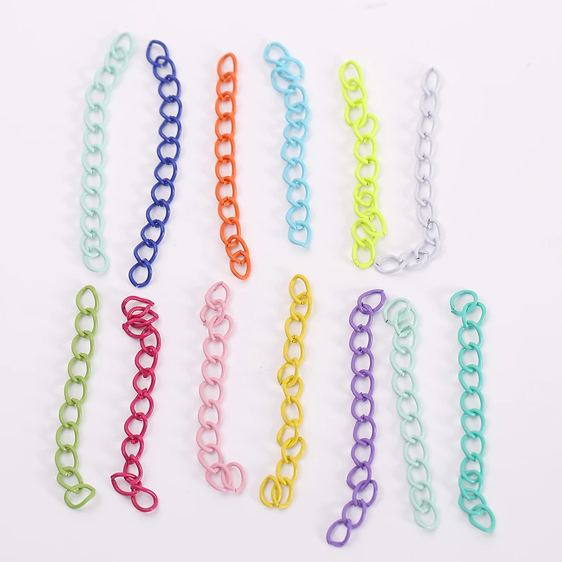 100pcs5cmlengthExtendTailChainConnectorChainsForMakingBraceletNecklaceEndChainsDIY