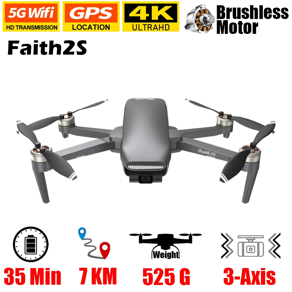 CFLY Faith2 WIFI Drone 7KM FPV GPS Drone 4k Profesional Camera 3-Axis Gimbal Flight RC Quadcopter Flight Altitude 800M Aircraft quadcopter drone remote