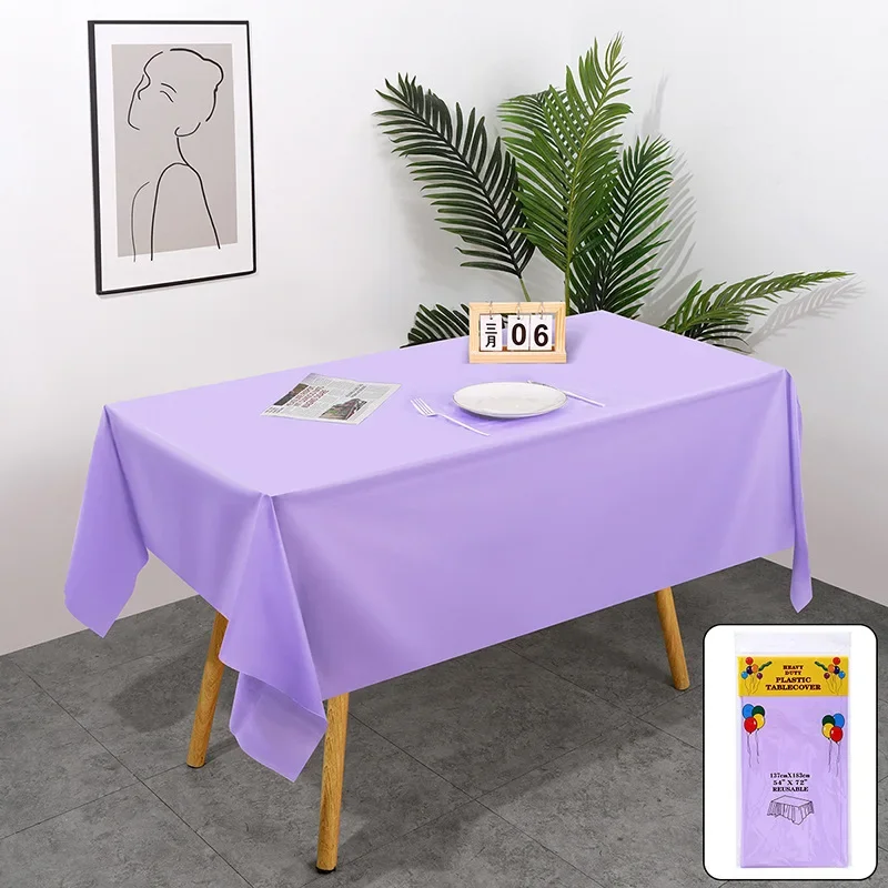 Premium Disposable Table Cloth 54 x 108 Inch Table Cloths for Parties Decorative Tablecloths for Rectangle Tables White