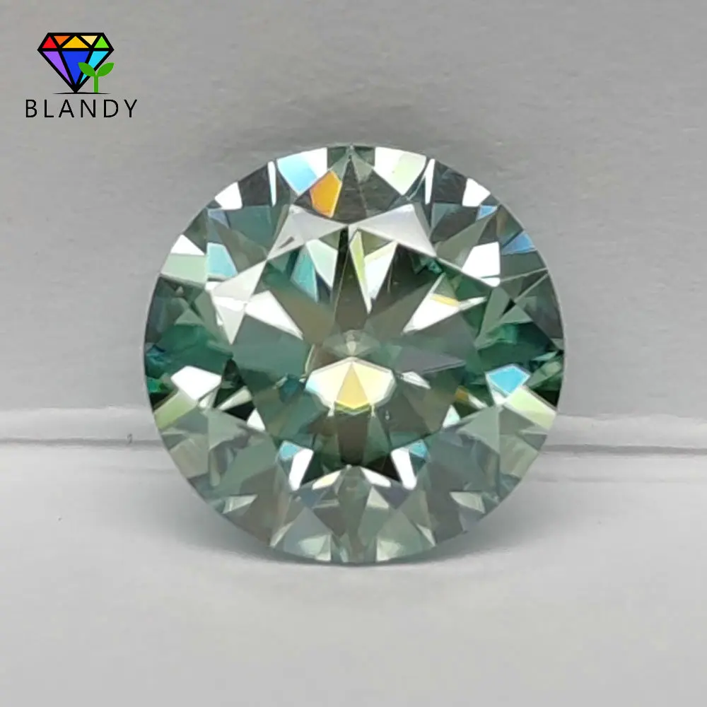 Multicolor Round Cut Moissanite Gemstone with GRA Certification