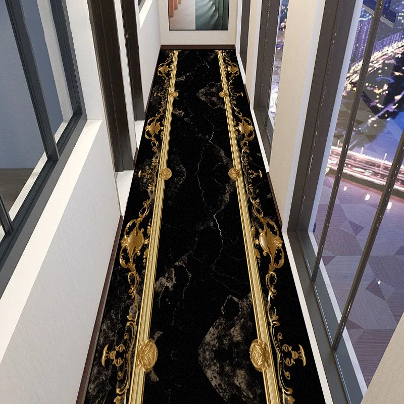 Home Long Corridor Carpet Modern Runner Hallway Carpets Hotel Hall Luxury Floor Mat Non-slip Room Doorway Aisle Rug Customizable 3