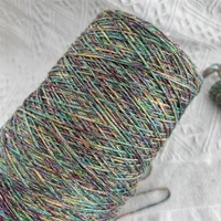 500g Unique Fancy Space Dye Gold Silver Silk Cotton Hollow Yarn Handwork Crochet Knit Metallic Yarn Thread X5599 1