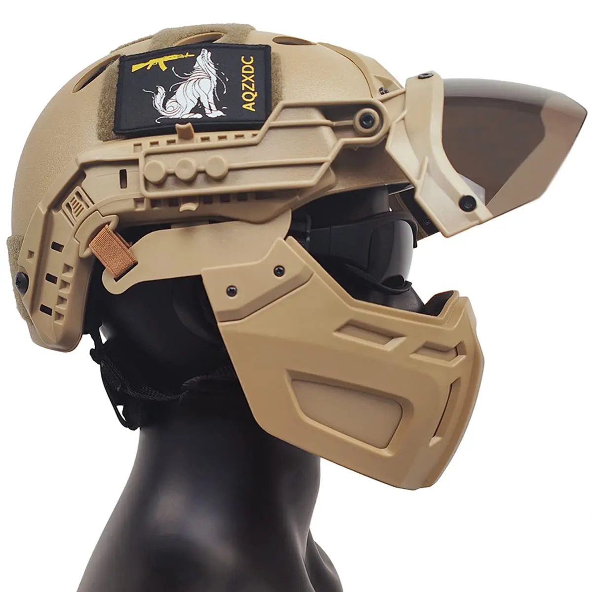 タクティカルヘルメット Aqzxdc-タクティカルマスクとバイザー付きのAirsoftヘルメット