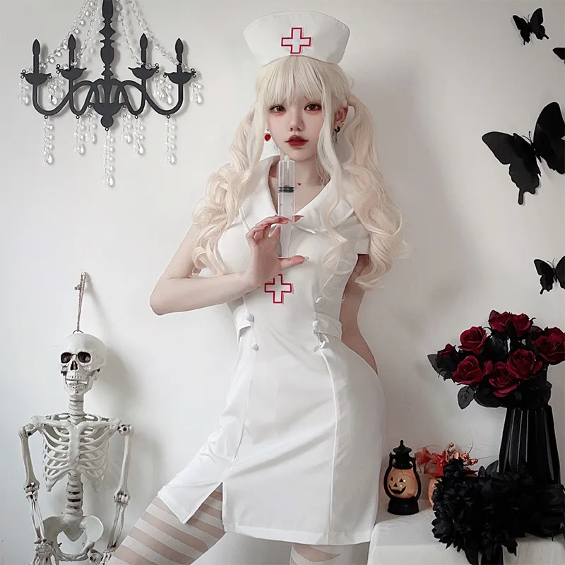 Halloween Adult Costume Cosplay Nurse Uniform Large Size Sexy Doctor Cosplay Uniform Party Costumes