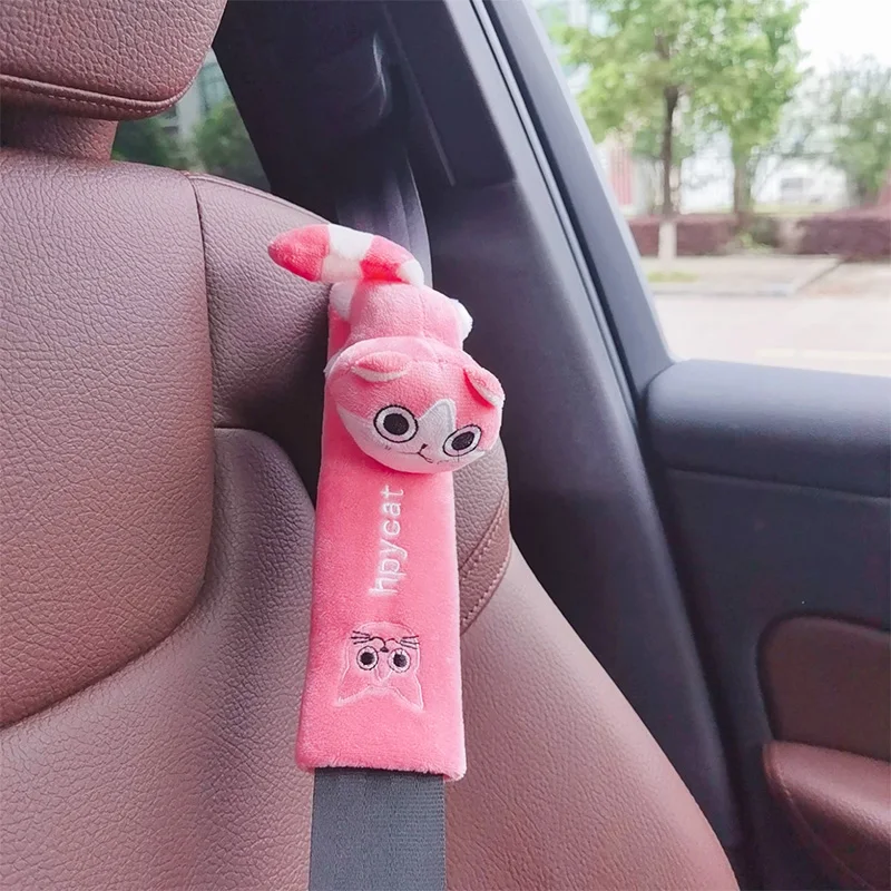 Cute Cartoon Car Seatbelt Cover Seat Belt Harness Cushion Shoulder Strap Protector Pad for Children/ Kids Toy animal Ornaments seat belt covers