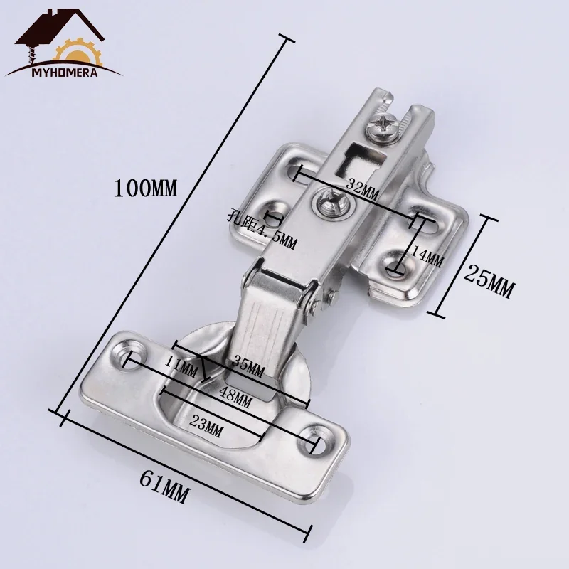Stainless Steel Door Hinges Hinge Stainless Steel Door Hydraulic Hinges Damper Buffer Soft Closing Kitchen Cabinet Cupboard Furniture Full/Half/Embed