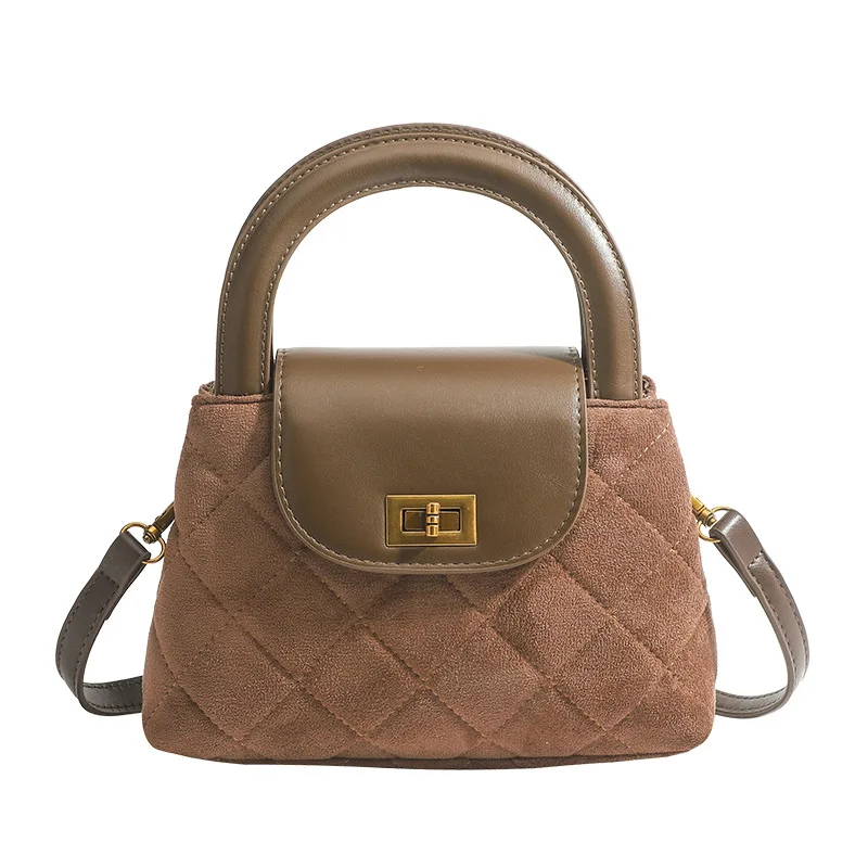 New fashion frosted women's crossbody bag, simple and fashionable handbag, luxurious high-end small square bag