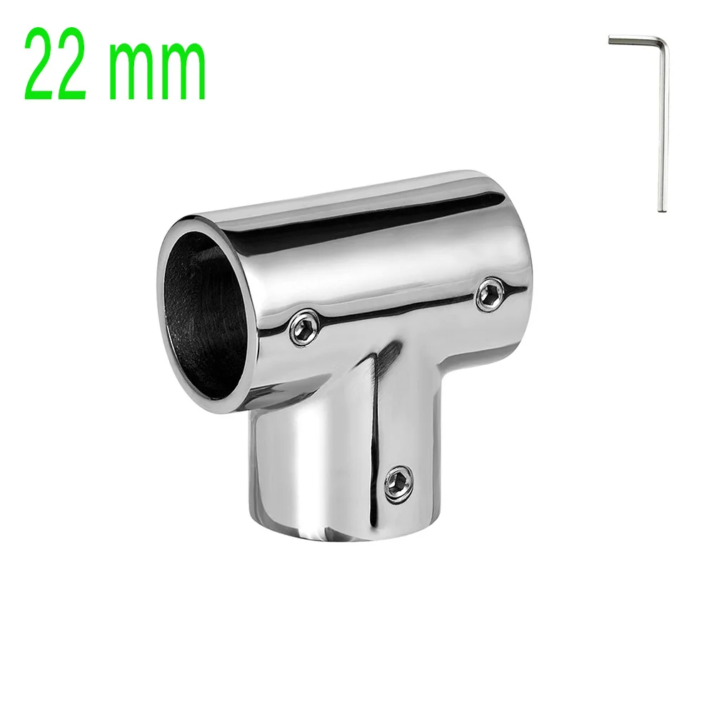 Marine Heavy Duty 316 Stainless Steel Railing Tee Connector, Boat Handrail Fitting 90 Degree Tee Rail for 7/8