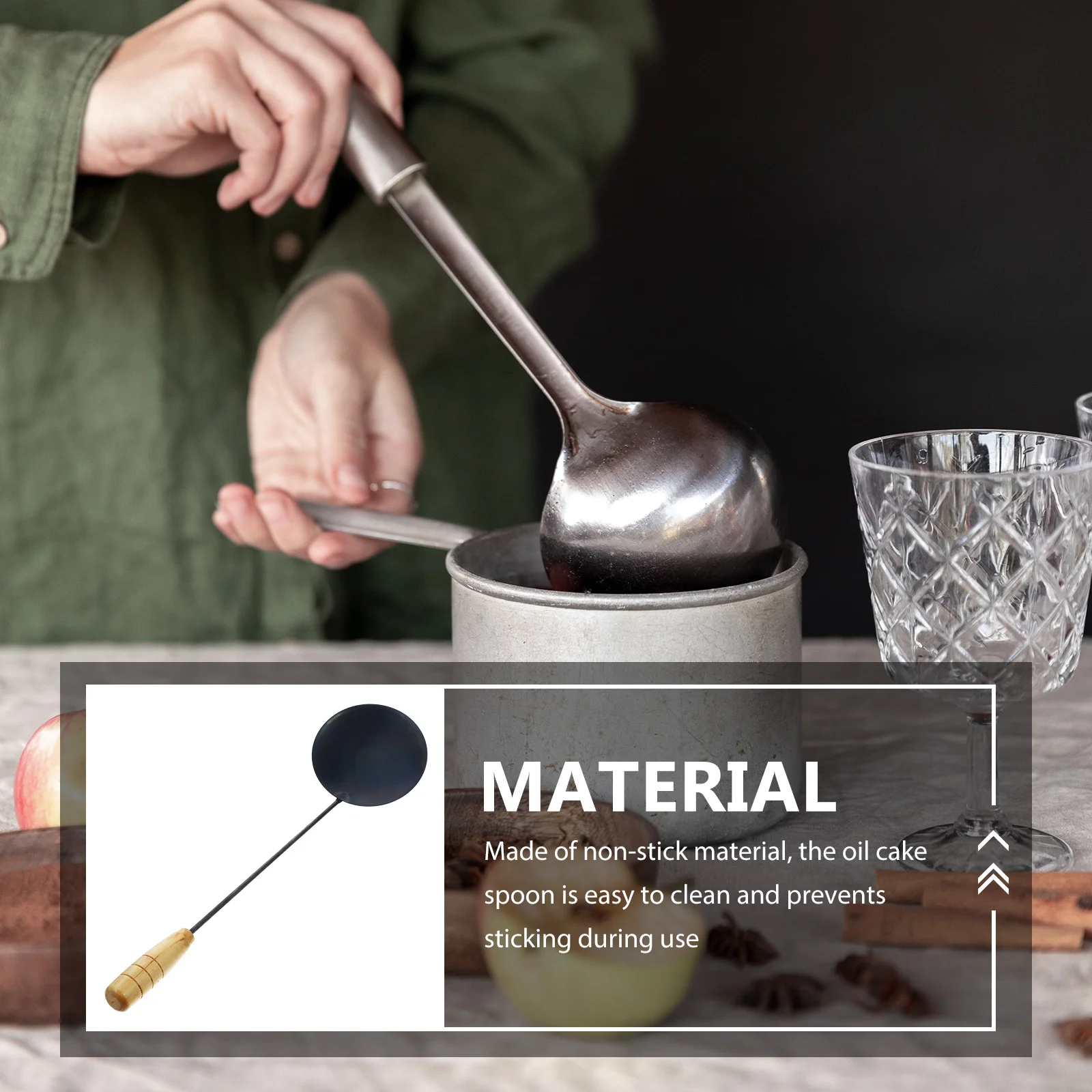 LightweightOilCakeSpoonErgonomicHandleFryingSnackPancakeMoldCookieScoopBakingToolKitchenAidHomeWaterScooperLong