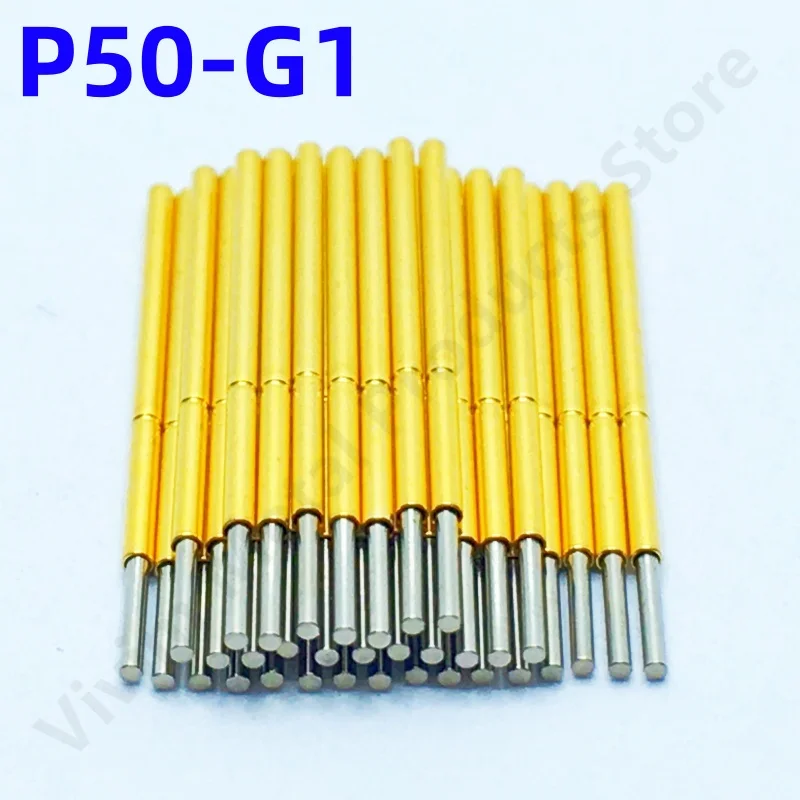 20-100PCS-Spring-Test-Probe-P50-G1-Metal-Test-Pin-Copper-Nickel-Plated ...