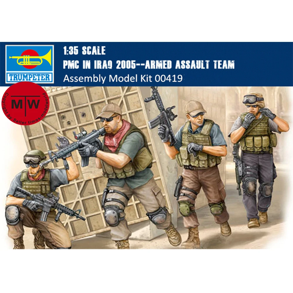 

Trumpeter масштаб 00419, масштаб 1/35, PMC в Ираке, 2005, модель армии штурмовой команды, фигурки солдат, пластиковая сборка, наборы моделей