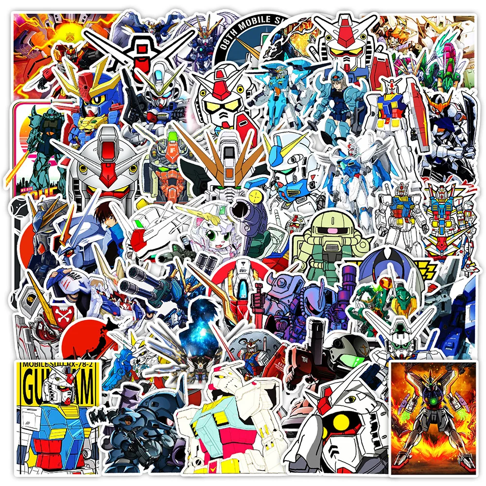 

10/30/50pcs Cool GUNDAM Anime Stickers Cartoon Graffiti Decals DIY Notebook Water Bottle Guitar Waterproof Sticker Kid Toy Gifts