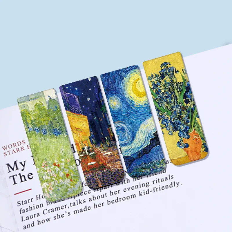 Magnetic Bookmark 4 pcs/set World Famous Paintings Creative for School Office Gift