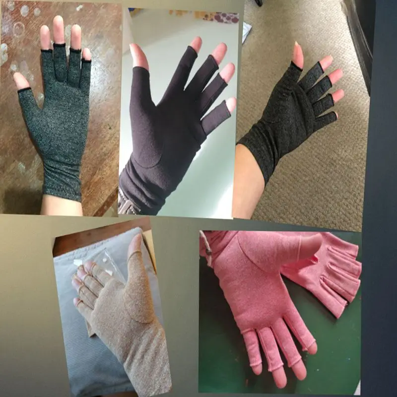 Compression Arthritis Gloves Joint Pain Relief Cotton Hand Wrist Support Women Men Therapy Wristband Fingerless Winter Warm