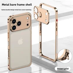 Luxury Rugged Aluminum Alloy Slim Frame Case with Metal Lens Frame and Cold Cut Protection - iPhone Air (Golden)
