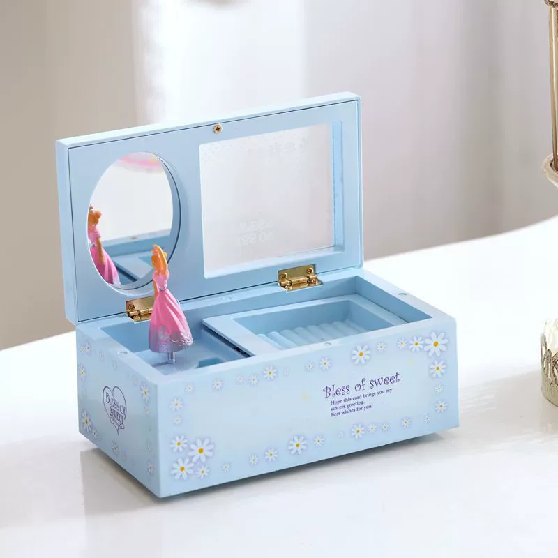Rotating Dancer Music Boxes Multifunction Jewelry Box Storage Case Clockwork Box Ornament