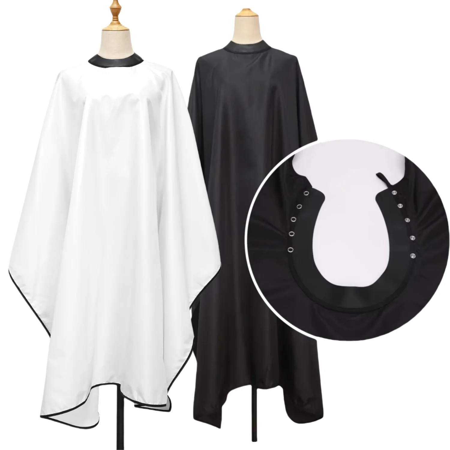 Haircut Cape Hairdressing Cape Silicone Neckline Haircut Cloth Hidden Buckle Waterproof Barber Cape Hairdressing Coat Hairdress Gown Barbershop Accessory Tools