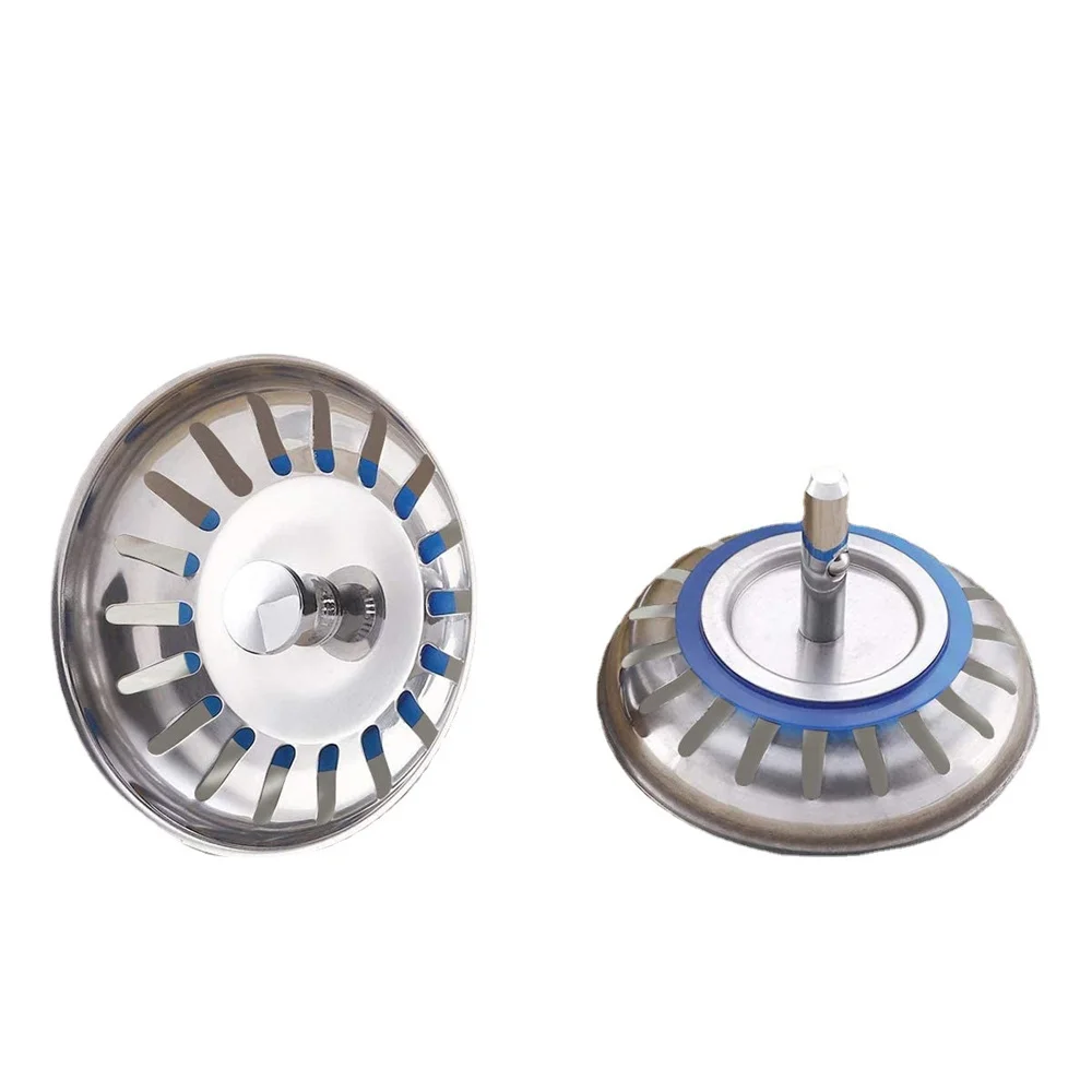 Stainless Steel Kitchen Sink Strainer Plug Waste Drain Stopper Filter Double Tank Drain Plug Head Washbasin Sink Accessories 6