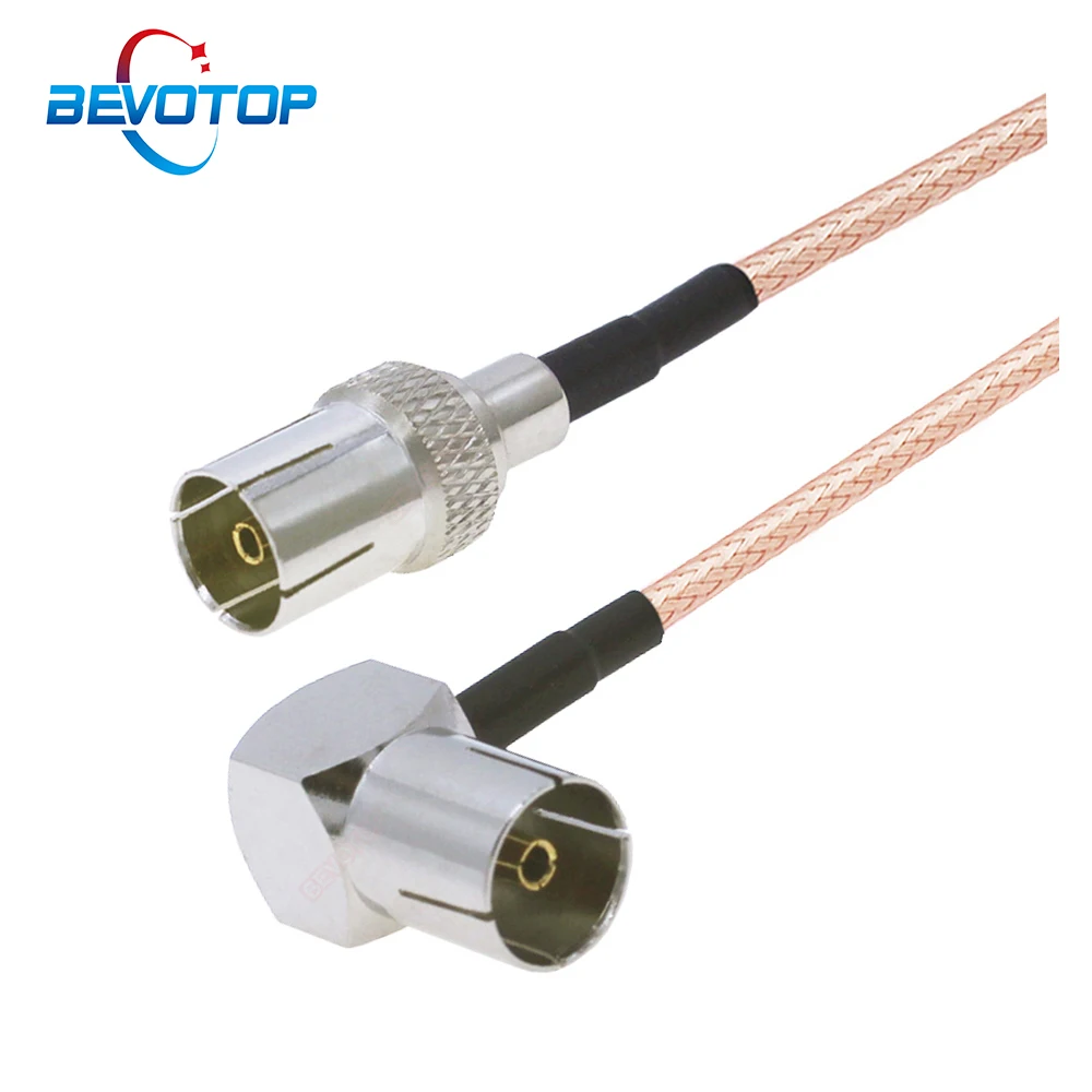 75 Ohm Rg179 Tv Via Cavo Femmina A Tv Femmina Ad Angolo Retto 90 ° Pigtail Jumper Tv Antenna Satellitare Cavo Antenna Rf Cavi Coassiali