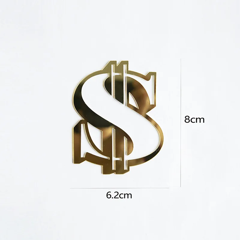 INS Baked Golden US Dollar Acrylic Cake Toppers Card Insertion Dessert Table Decorations Acrylic Cake Insertion Ornaments cake topper cake toppers cake decorations gold leaf cake decorations