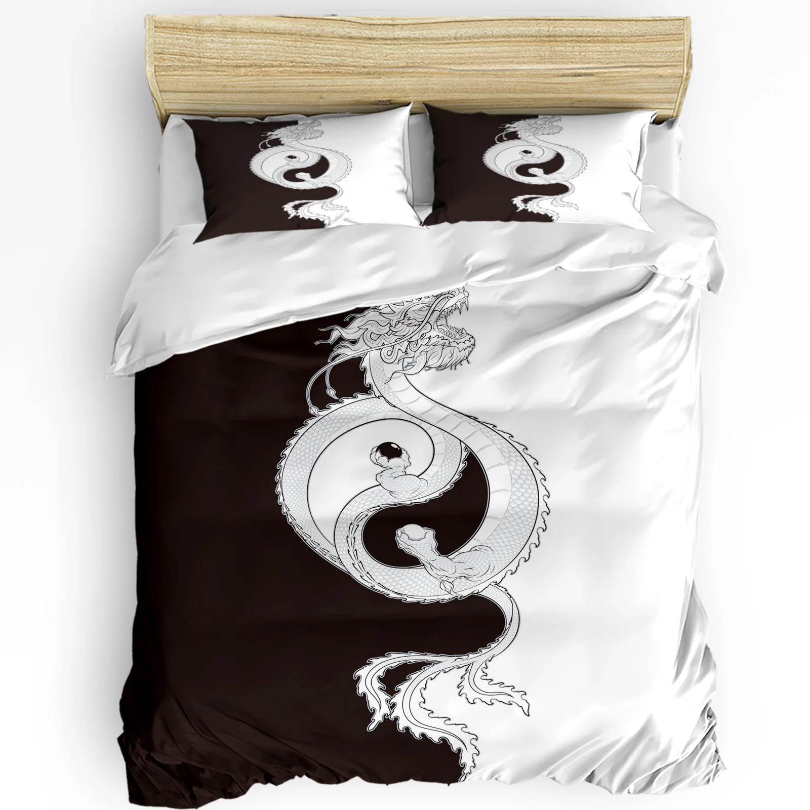 

Black And White Dragon Paw Lines Tai Chi Image Duvet Cover 3pcs Bedding Set Home Textile Quilt Cover Pillowcases No Sheet