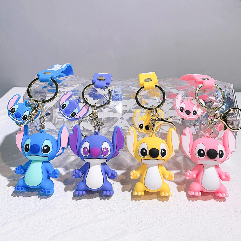 Wholesale Stitch Keychains Disney Ilaveros Car Key Handbag Accessories Lilo  Stitches Pink Angel Anime Keyring Christmas Gift - AliExpress