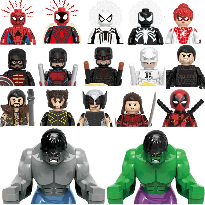 마블 빌딩 블록 선물 어린이 조립 장난감 생일 파티 선물 헐크 미니 액션 피규어..