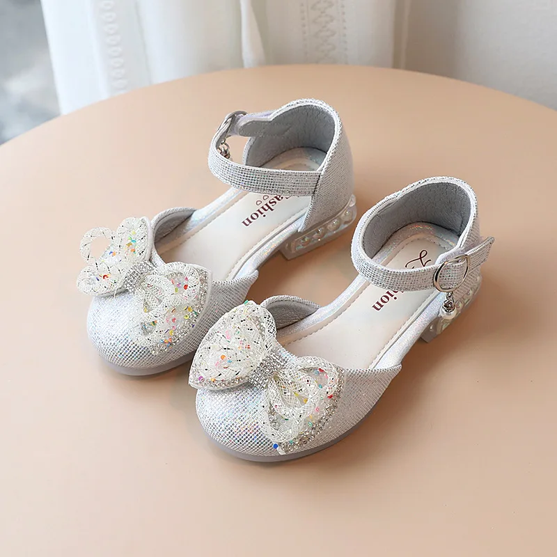 

Baby Girls Sandals Children Princess Wedge Sandals Fashion Leather Sandals For Girls Bow Non-slip Low Heels Mini Mellisa Shoes