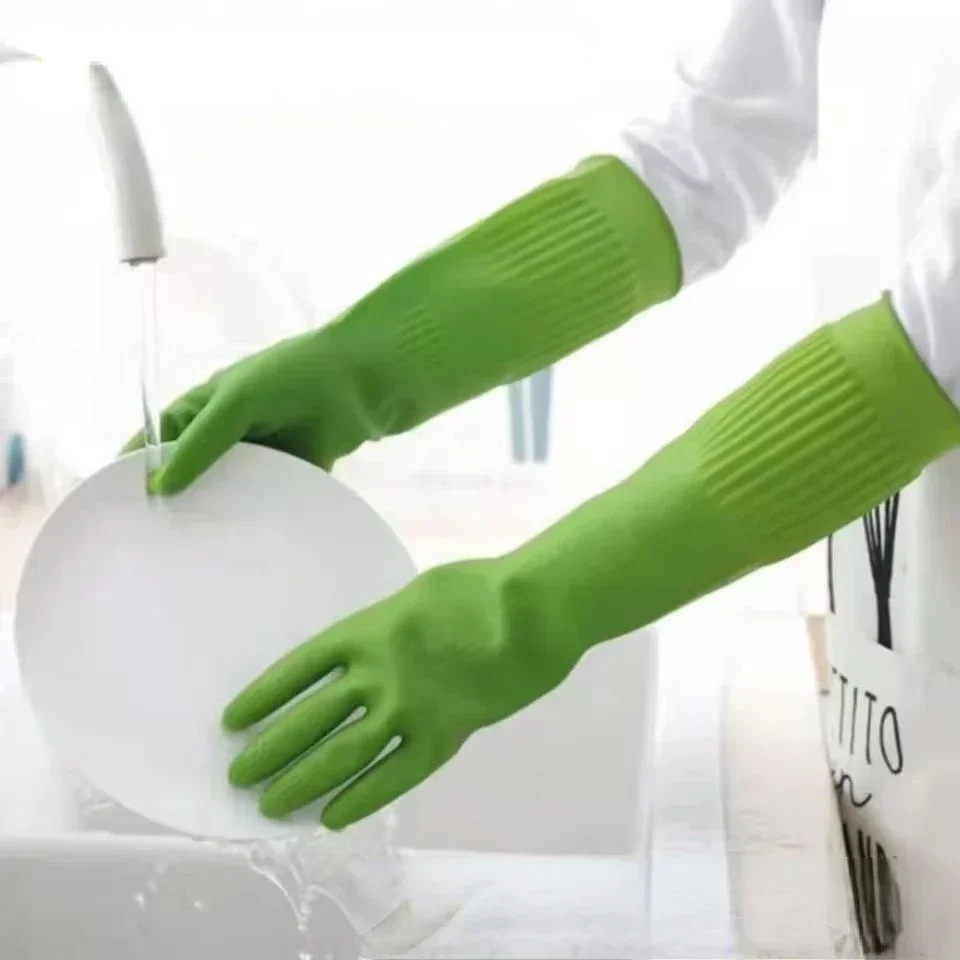 Kitchen Cleaning Latex Dish Washing Gloves Rubber Thickened Lengthened Household Laundry Gloves
