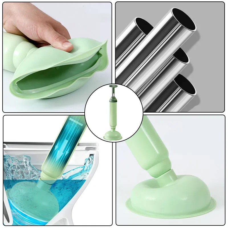 Silicone Toilet Plunger Vacuum Suction Cup High-pressure Pump Anti Blocking Unblocking Pipeline Toilet Plug Bathroom Products toilet plunger drain unblocker drain blaster drain plunger