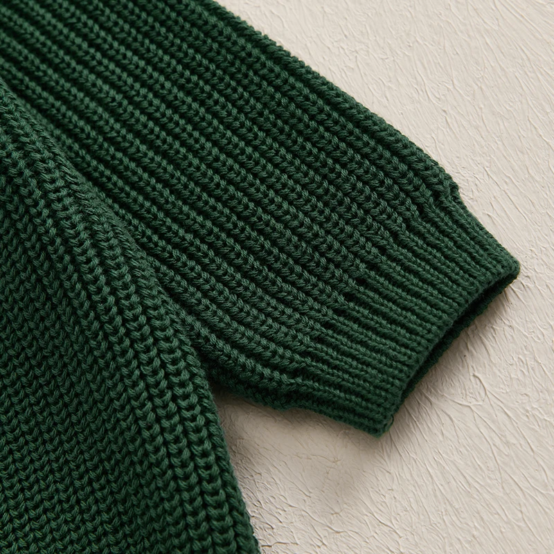 FOCUSNORM 0-7Y Herbst Winter Baby Jungen Mädchen Strickpullover 2 Farben Buchstaben Stickerei Rundhals Langarm Pullover Tops – Detail 7