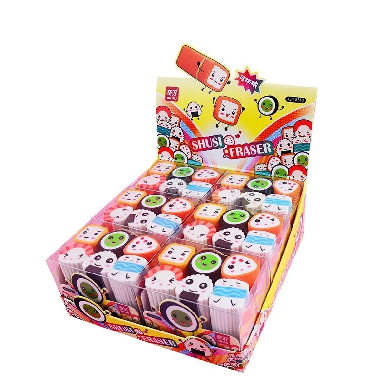 Pencil Eraser Retractable Eraser Kneadable Eraser Biscuit Eraser Plasticine Eraser 6pcs/Box Cutable Eraser Cute Toy Sushi Dessert Football Shape Eraser Pupil Prize No Debris Cute School Supplies Kawaii