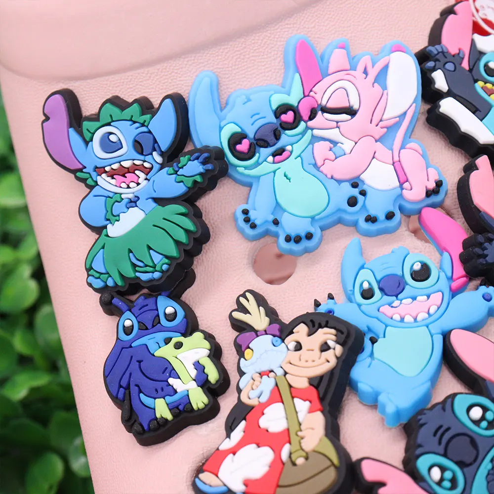 1-27Pcs Adorable Cartoon Lilo & Stitch Garden Shoe Buckle Charms Boys Girls Fashion Decorations DIY X-mas Gifts