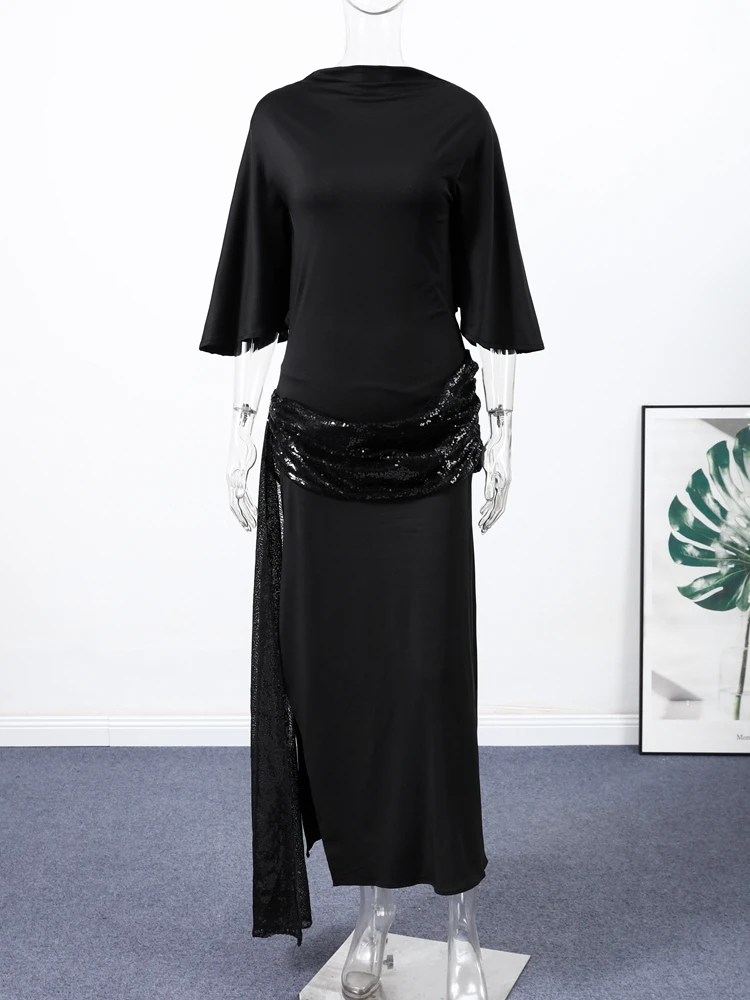 Women's Dresses Evening Dress Sexy Backless Formal Wear Elegant Party Sexy Clothes Velvet Backless Sleevele Midi Dress Gown Wear