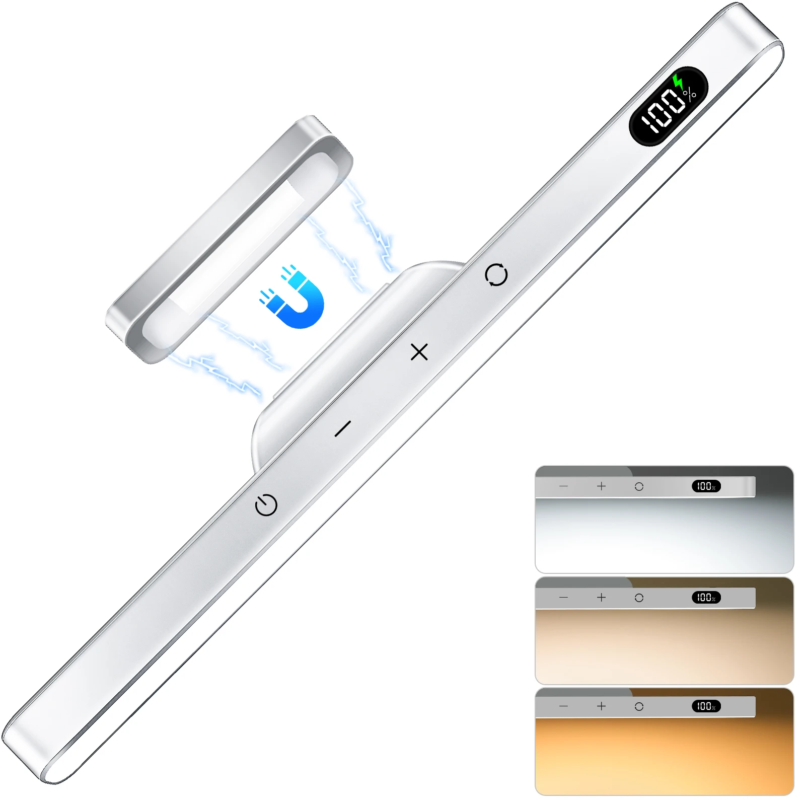 WILLED 5W תאורת לילה ניתנת לכיוון 3 צבעים תאורת איפור מתכווננת עם 2500mAh נטענת מתחת לארון למזרנים ליד המיטה