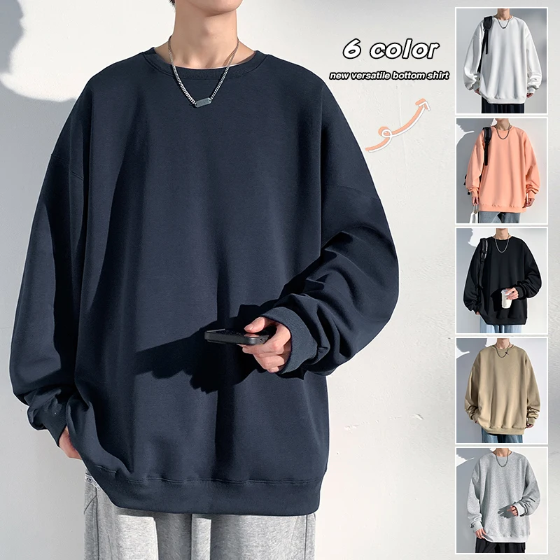 

Casual Fashion Men Sweatshirts Solid Color Hip Hop Streetwear Thicken Soft Fleece Hoodies For Male Round Neck Warm Male Clothing