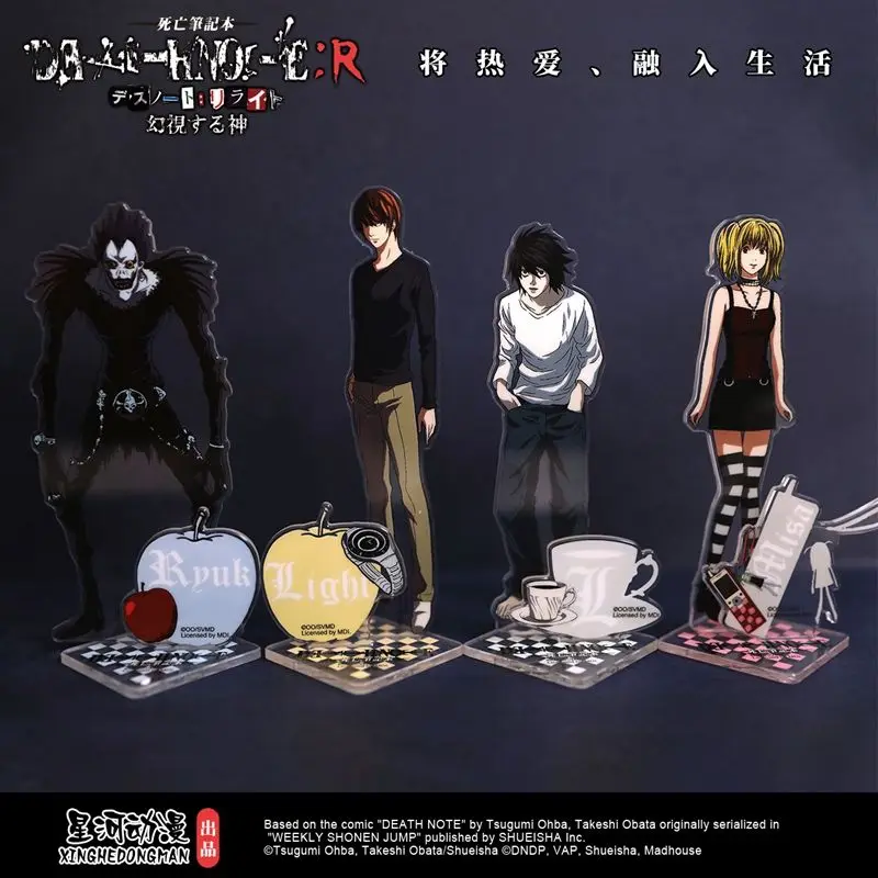 DEATH NOTE-Anime Figura Suporte para Decoração de Mesa, Yagami Light  Acrílico Suportes, MisaMisa, Mikami Teru Personagem, Placa Modelo, Sinal de  Pé